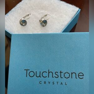 Touchstone silver crystal earrings.
